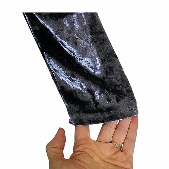 Jodifl Gunmetal Gray Crushed Velvet Long Sleeve Tunic Size Small - Picture 4 of 6